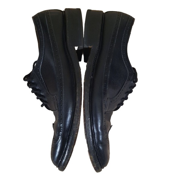 Allen Edmonds Macneil Mens Dress Shoes 11.5B Black Leather Derby Oxford Wingtip - Picture 7 of 9